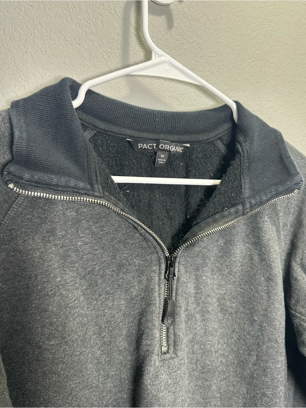 PACT Organic Men's Black Half-Zip Sweater